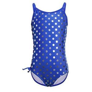 BELLOO Girls Hot Silver One Piece Swimsuits (6-16 Years) Small